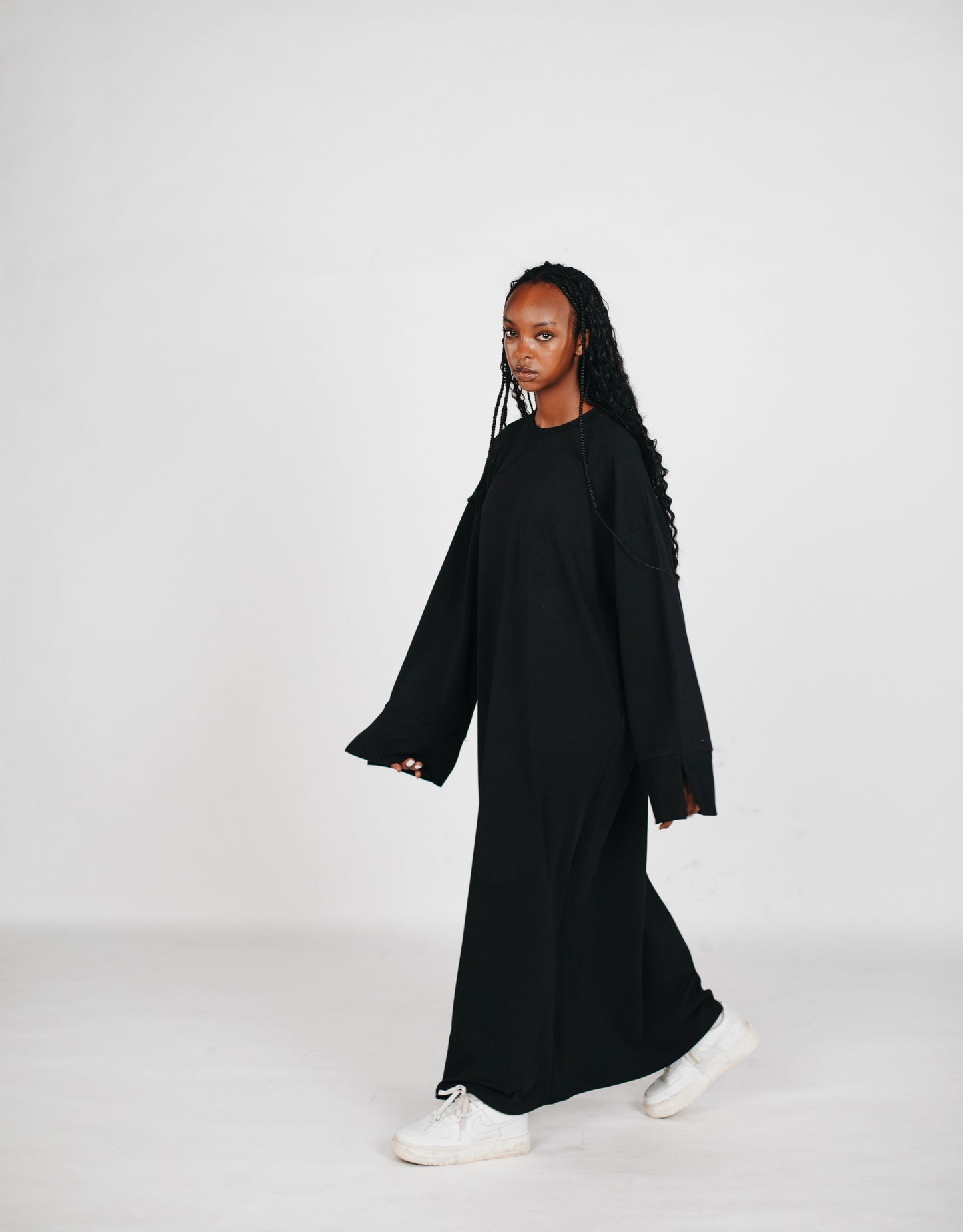 Streetwear Abaya Baumwolle - Schwarz