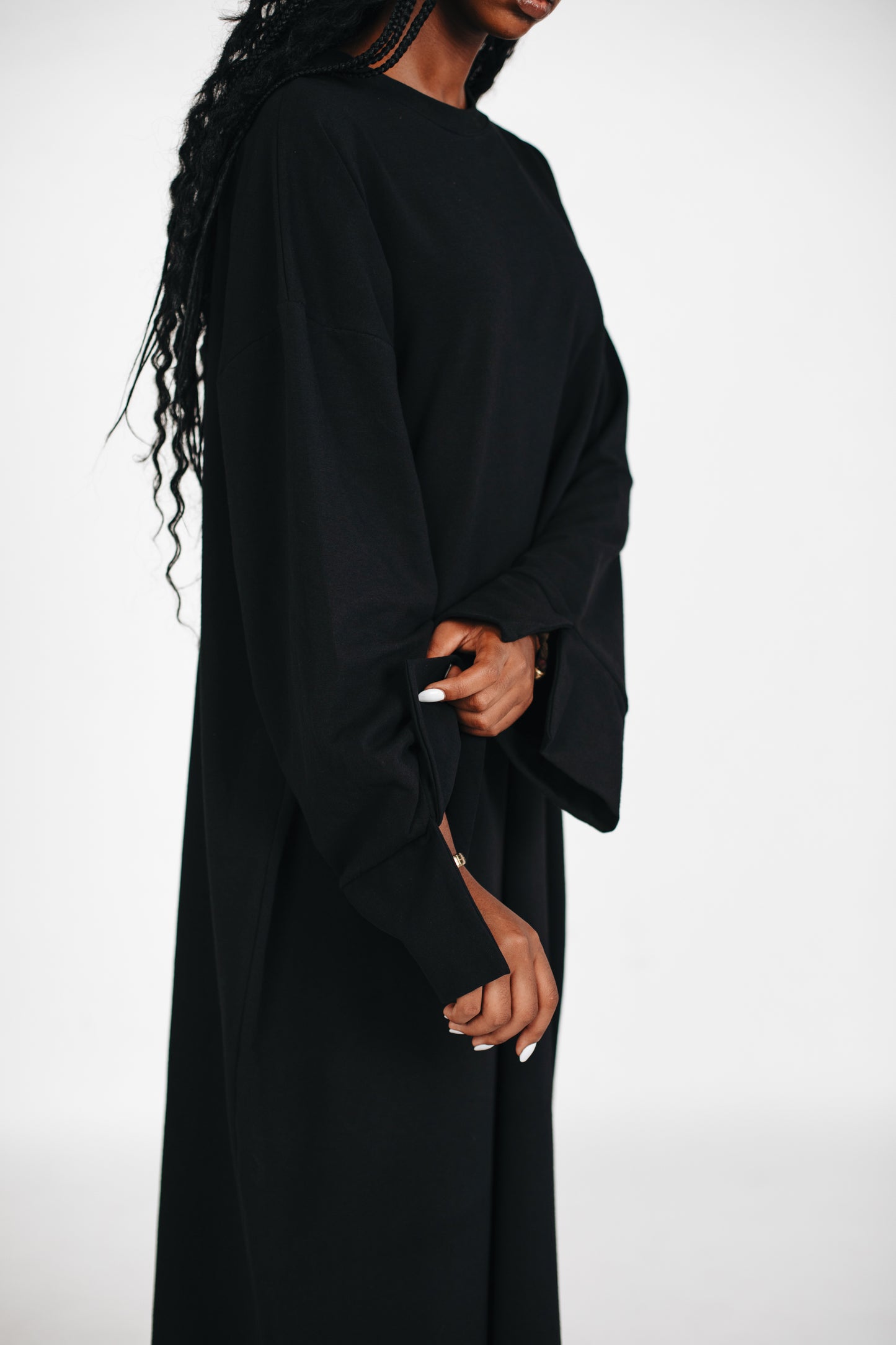 Streetwear Abaya Baumwolle - Schwarz