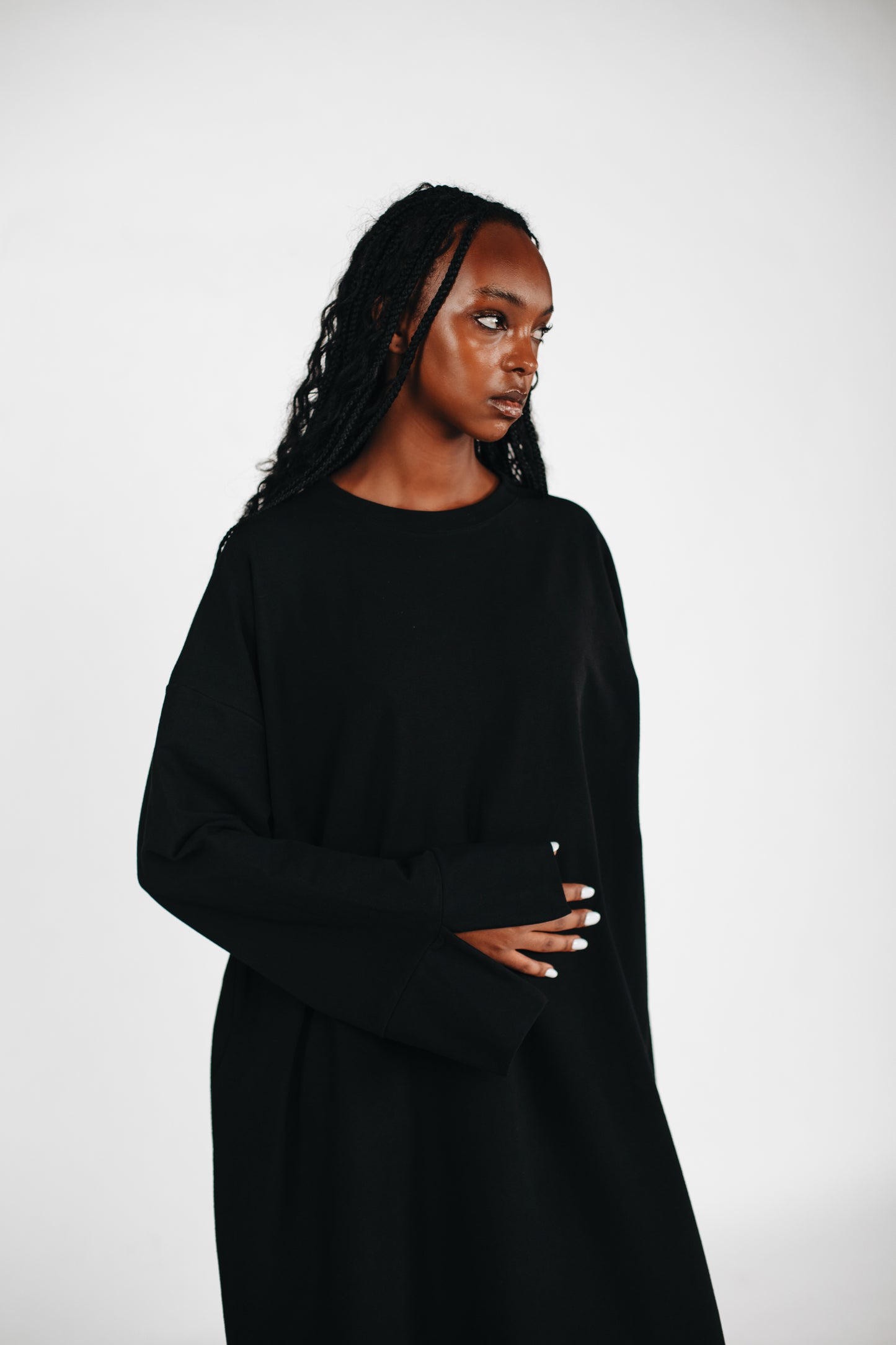 Streetwear Abaya Baumwolle - Schwarz