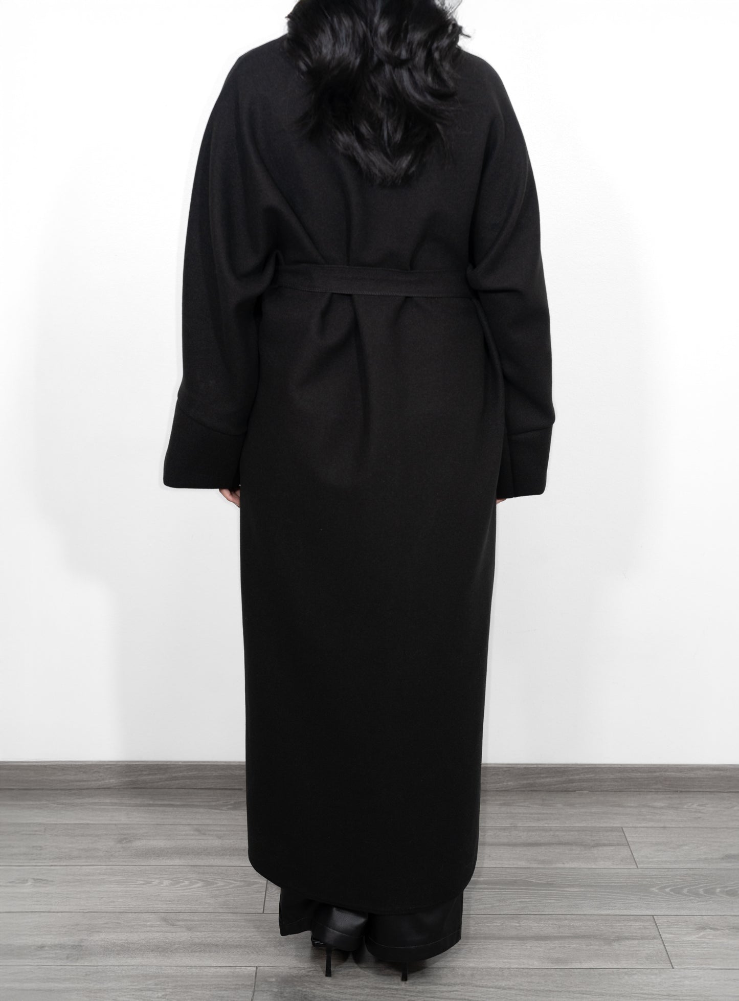 Manteau caban avec ceinture - Noir