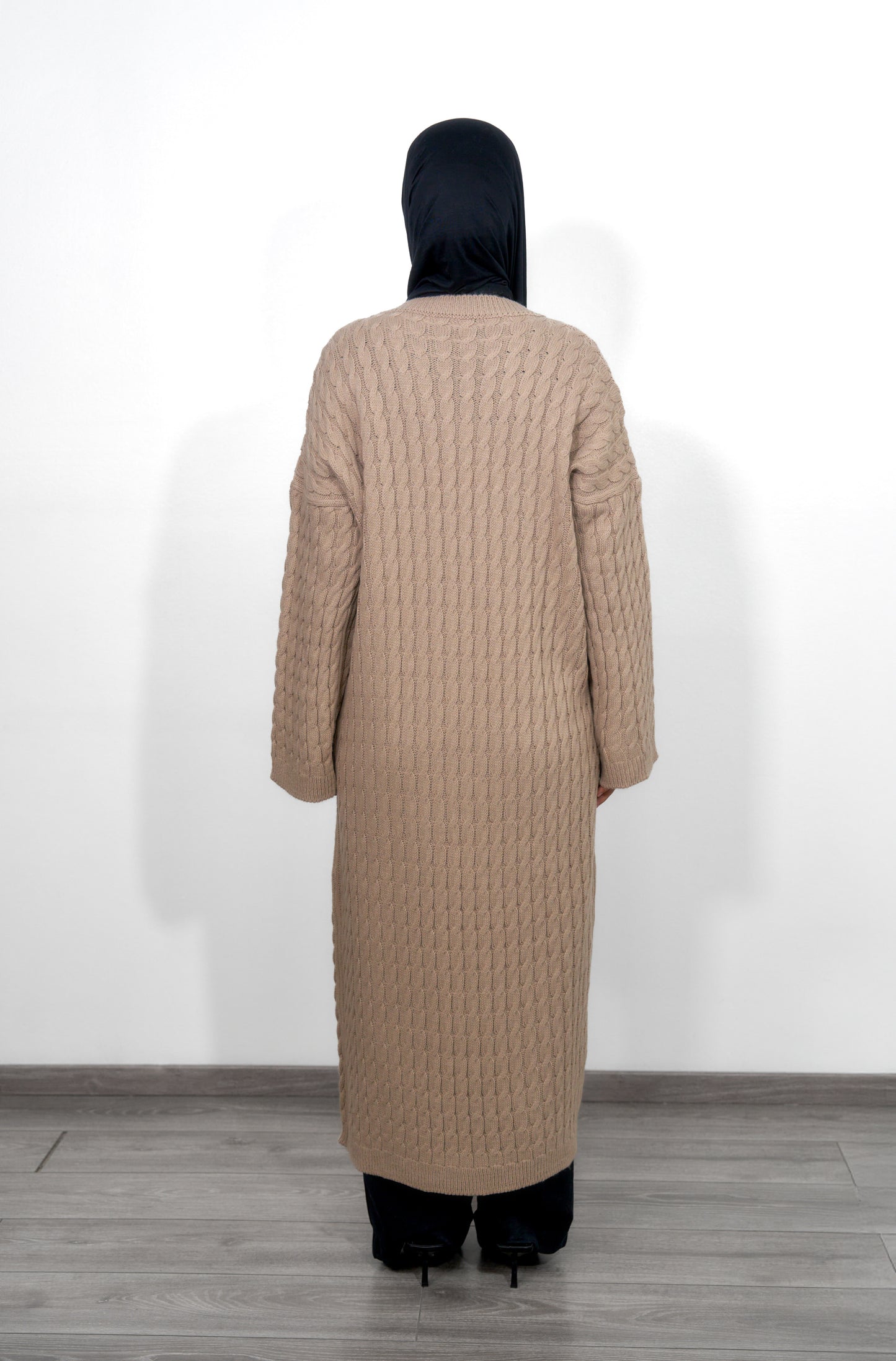 Long Knitted Dress - Beige