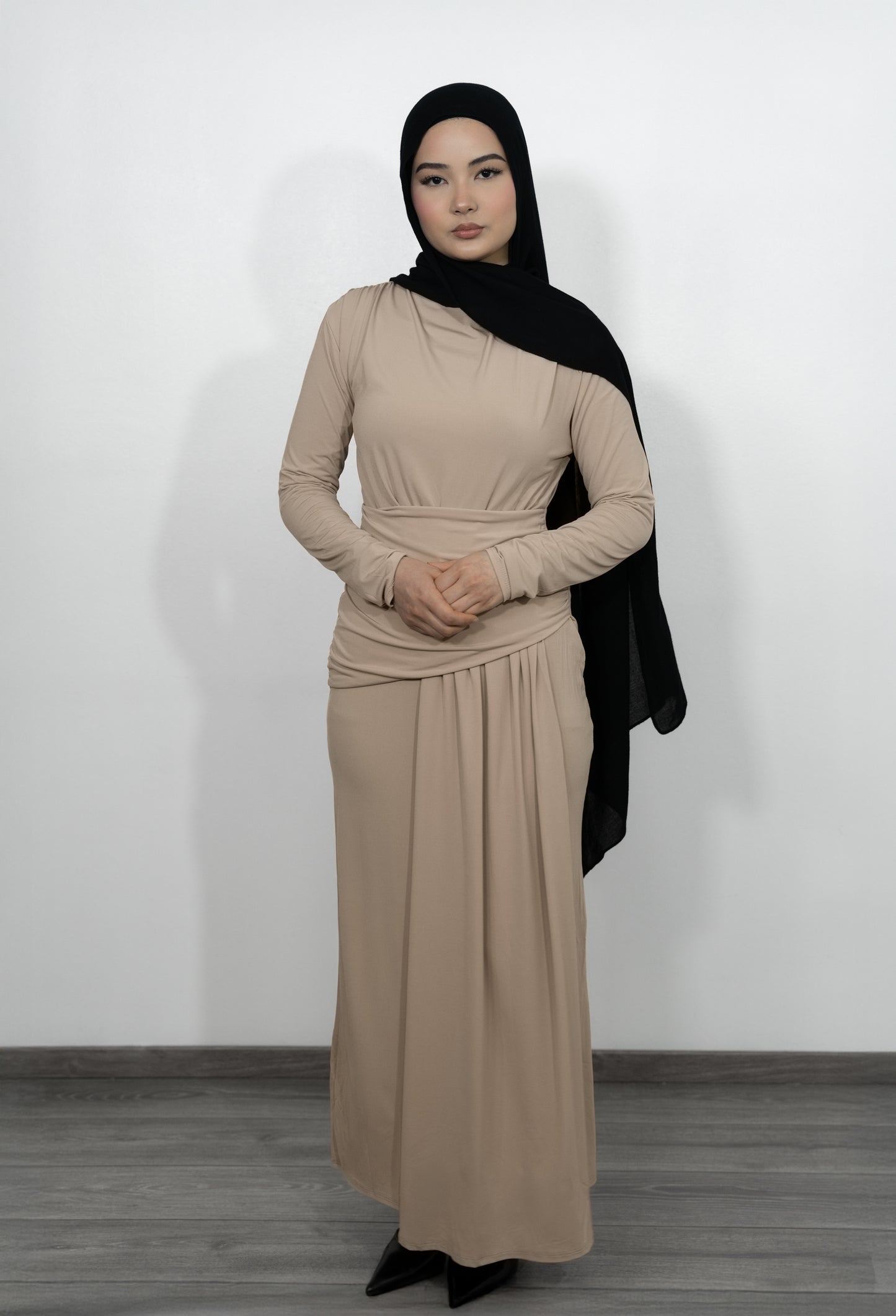 Jersey Kleid - Beige