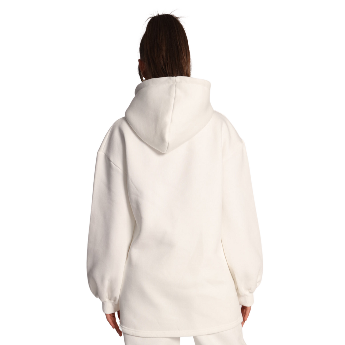DRAWSTRINGED BISHOPSLEEVE HOODIE - WEISS