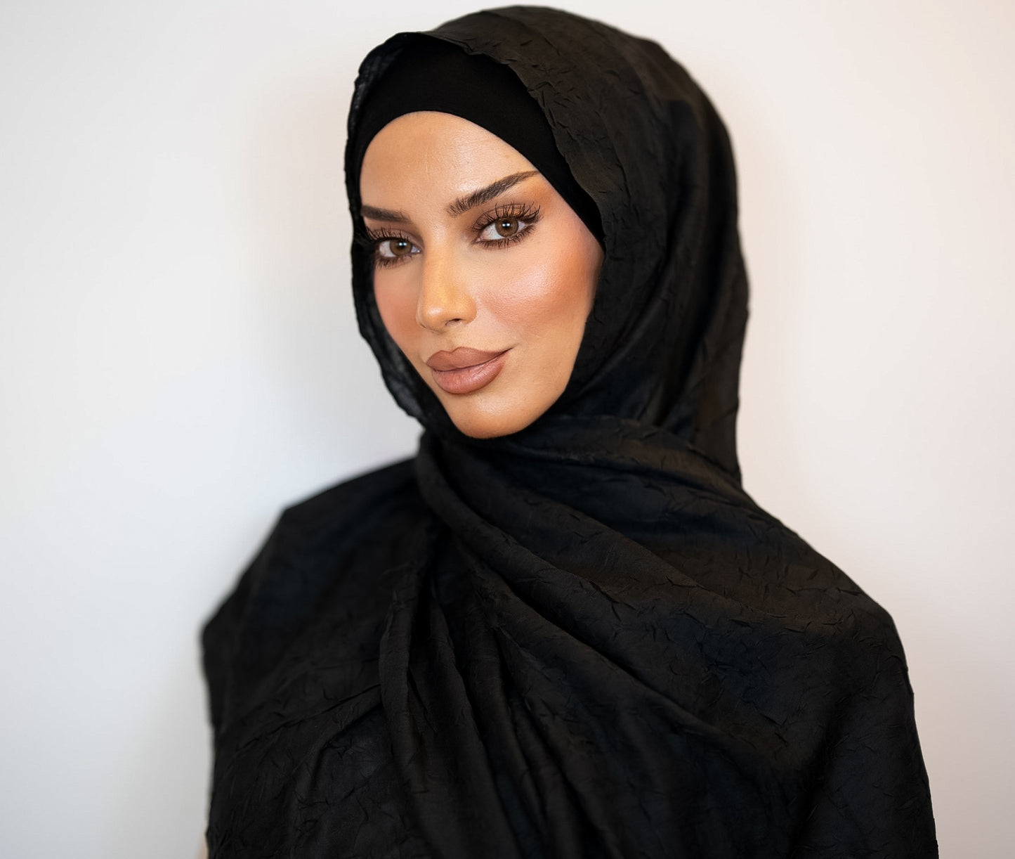 Bamboo Crinkle Hijab | Black
