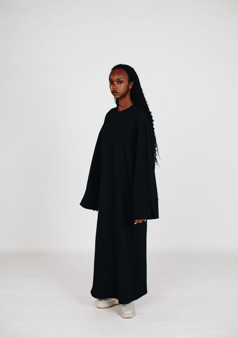 Streetwear Abaya Baumwolle - Schwarz