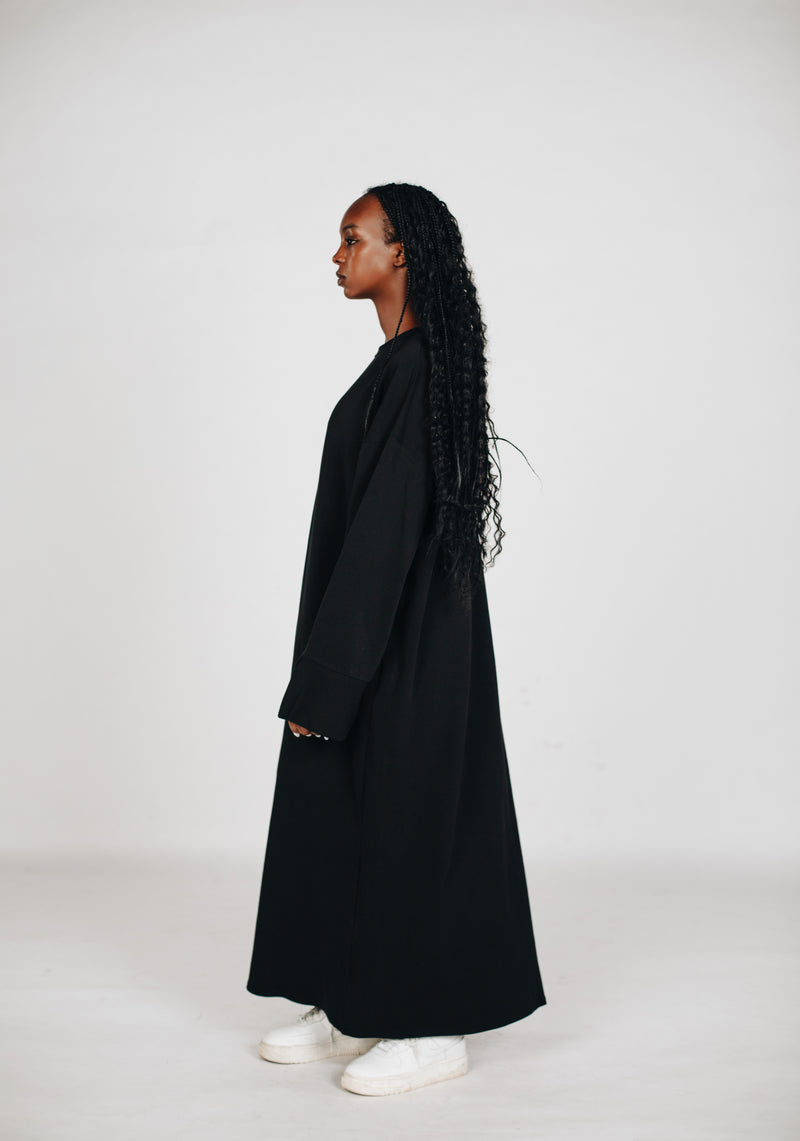 Streetwear Abaya Baumwolle - Schwarz