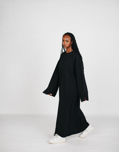 Streetwear Abaya Baumwolle - Schwarz