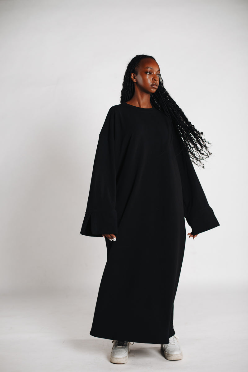 Streetwear Abaya Baumwolle - Schwarz