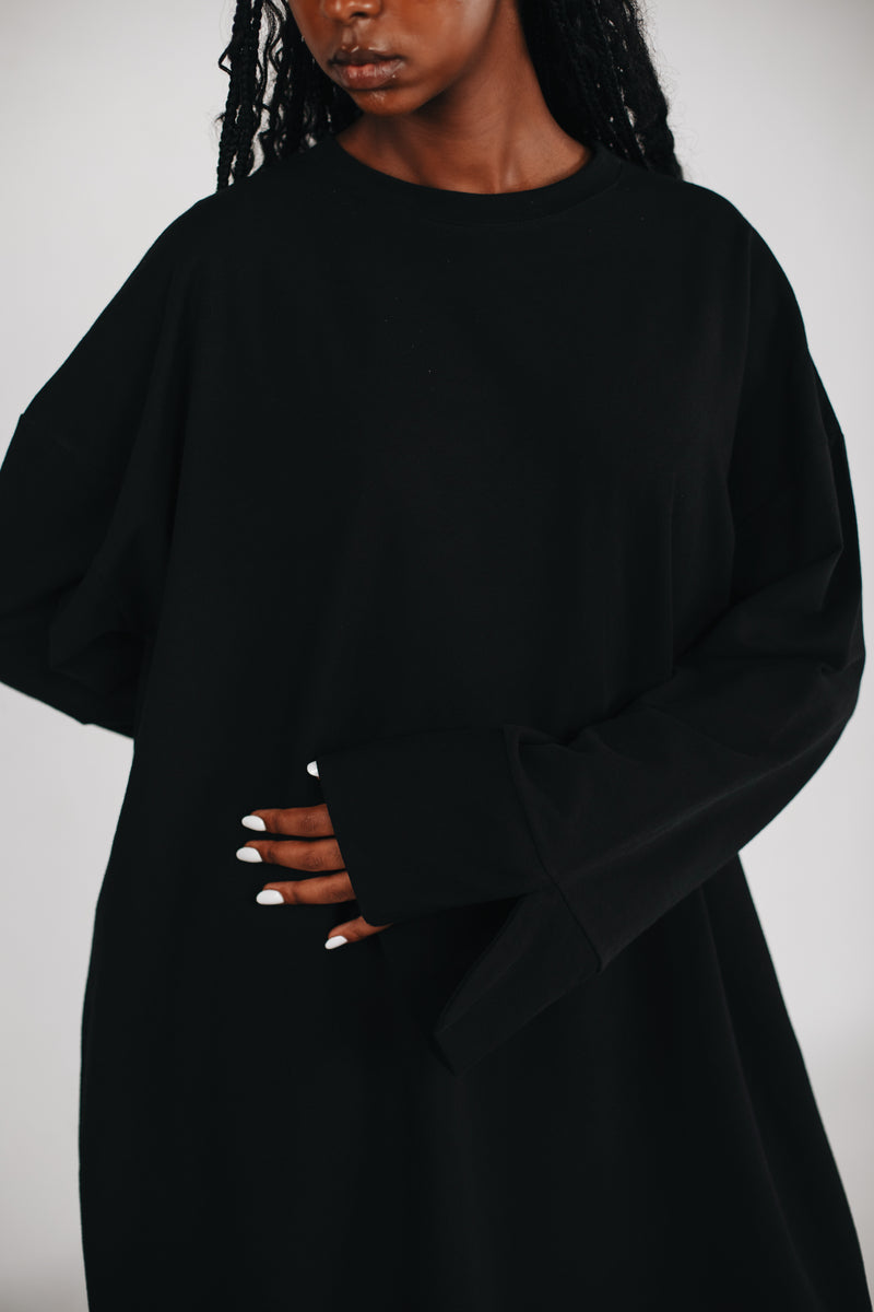 Streetwear Abaya Baumwolle - Schwarz