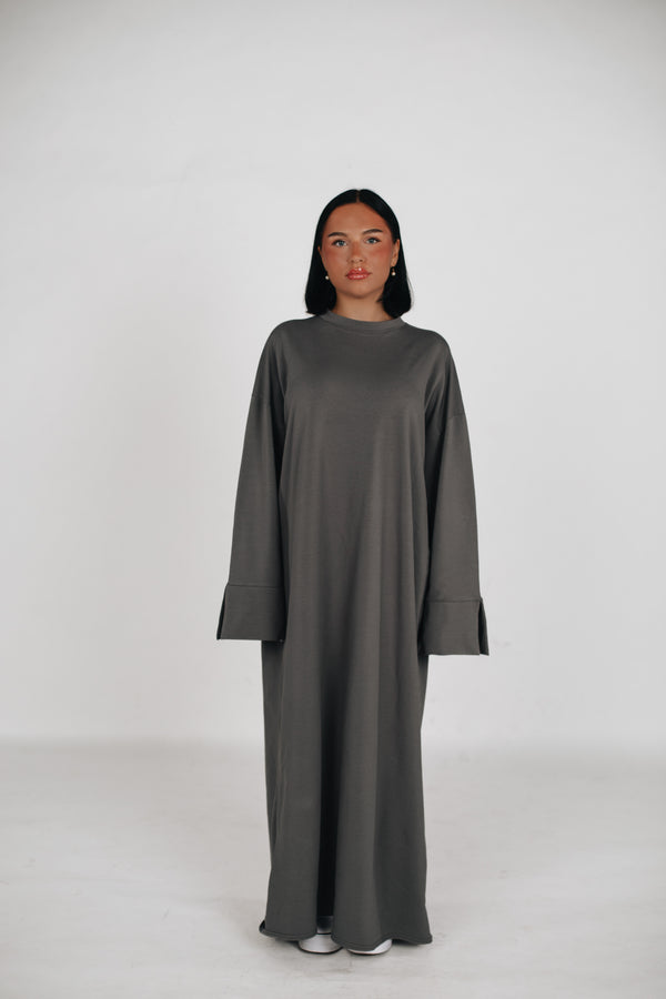 Streetwear Abaya Baumwolle - Grau