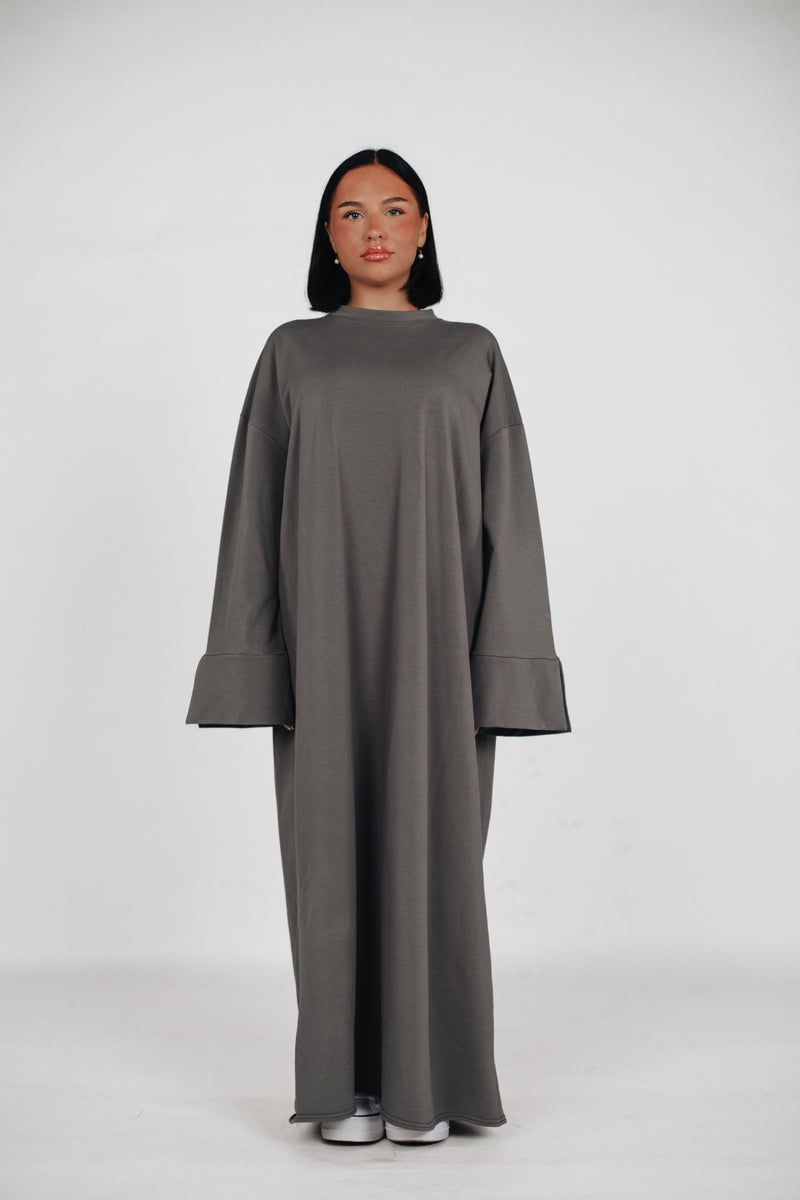 Streetwear Abaya Baumwolle - Grau