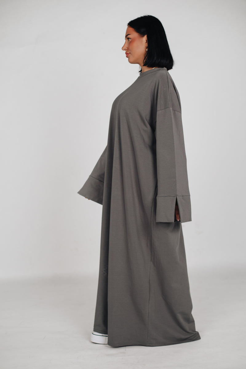 Streetwear Abaya Baumwolle - Grau