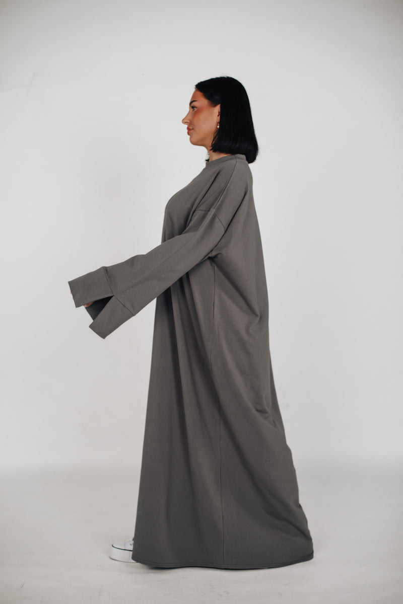 Streetwear Abaya Baumwolle - Grau