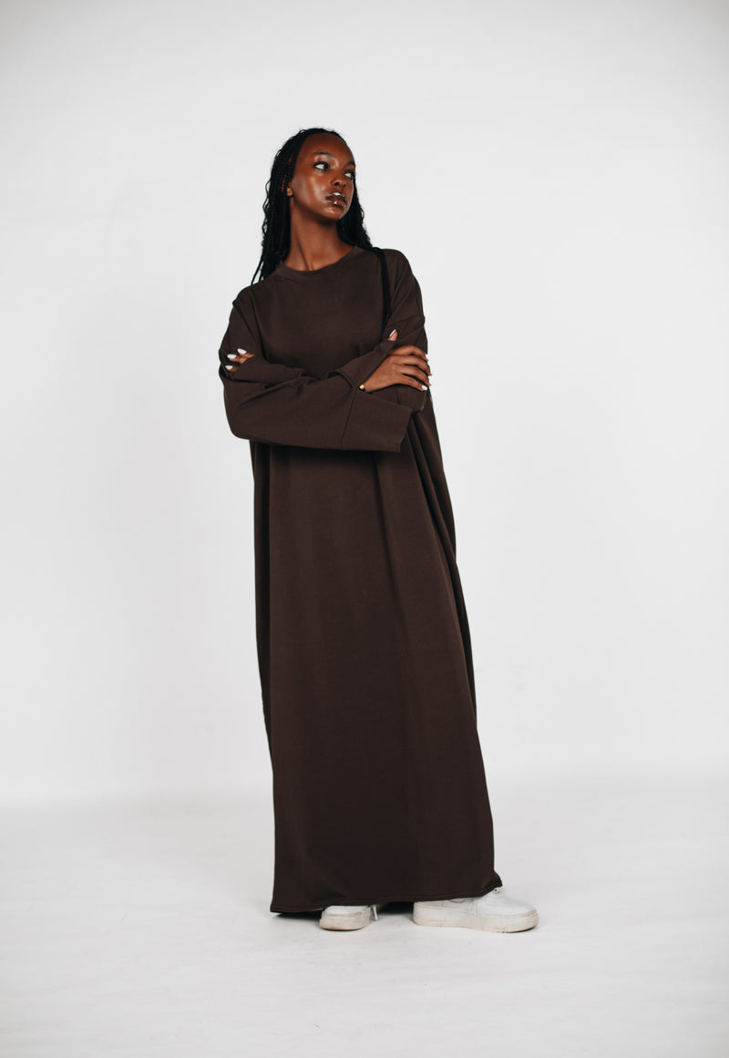 Streetwear Abaya Baumwolle - Braun