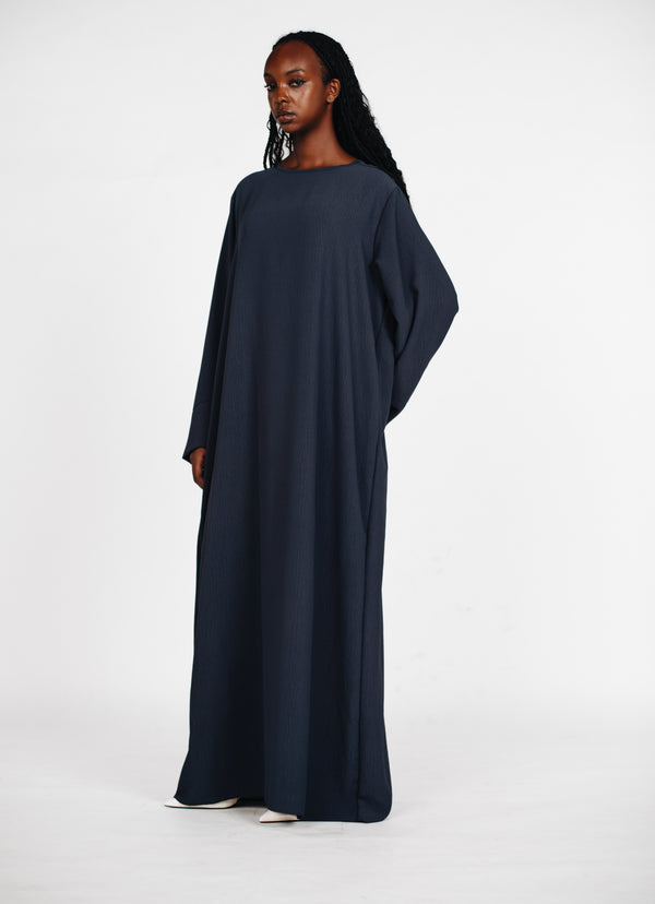 Schlichte lange Abaya aus Jazz - Anthrazit