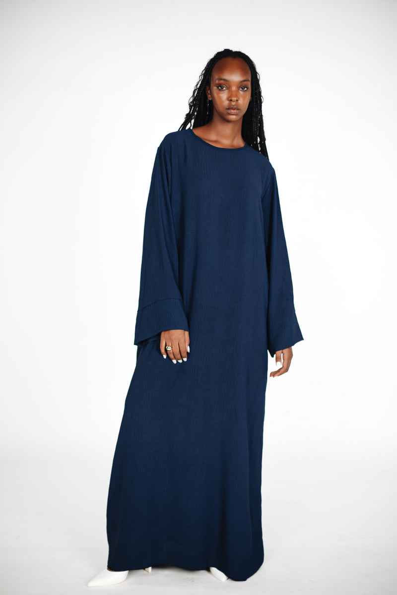 Schlichte lange Abaya aus Jazz - Blau