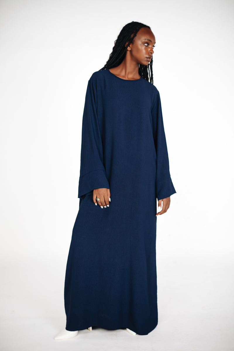 Schlichte lange Abaya aus Jazz - Blau