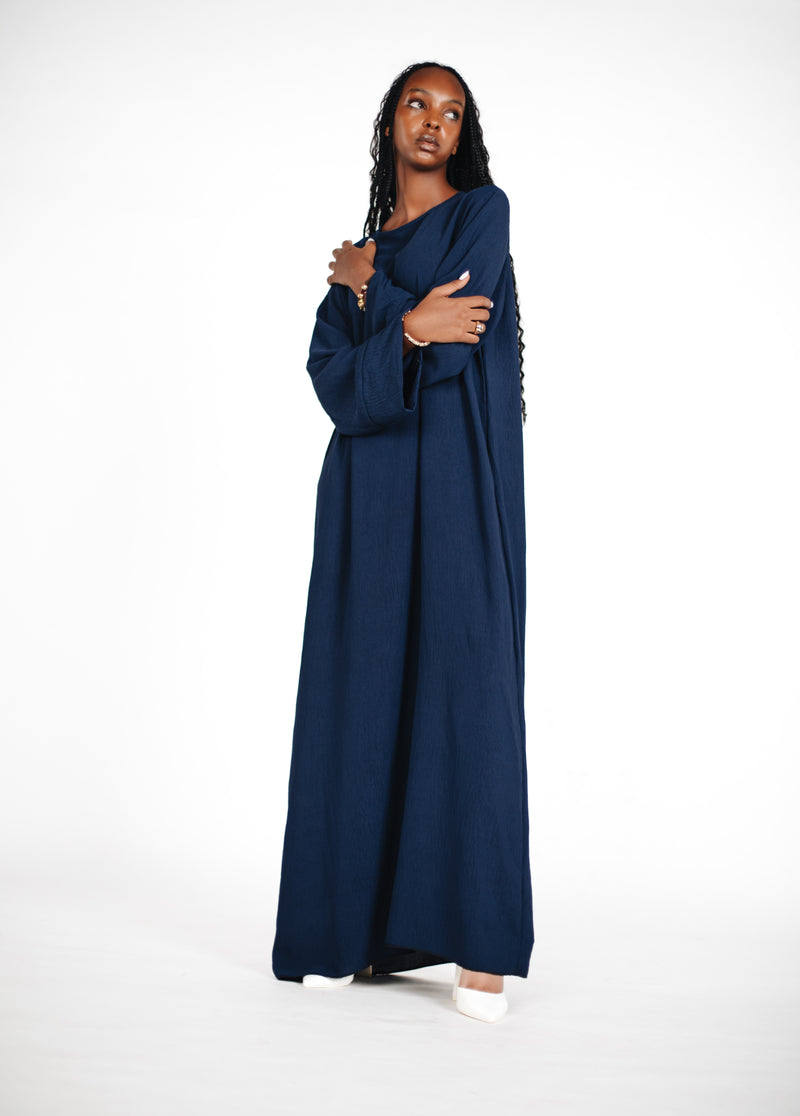 Schlichte lange Abaya aus Jazz - Blau