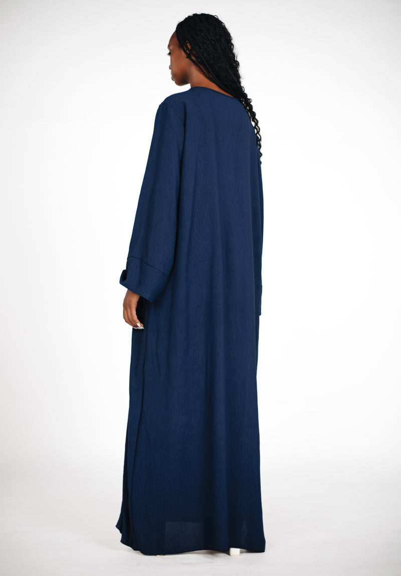 Schlichte lange Abaya aus Jazz - Blau