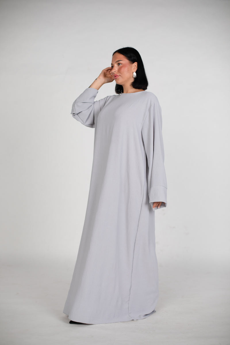 Schlichte lange Abaya aus Jazz - Silber