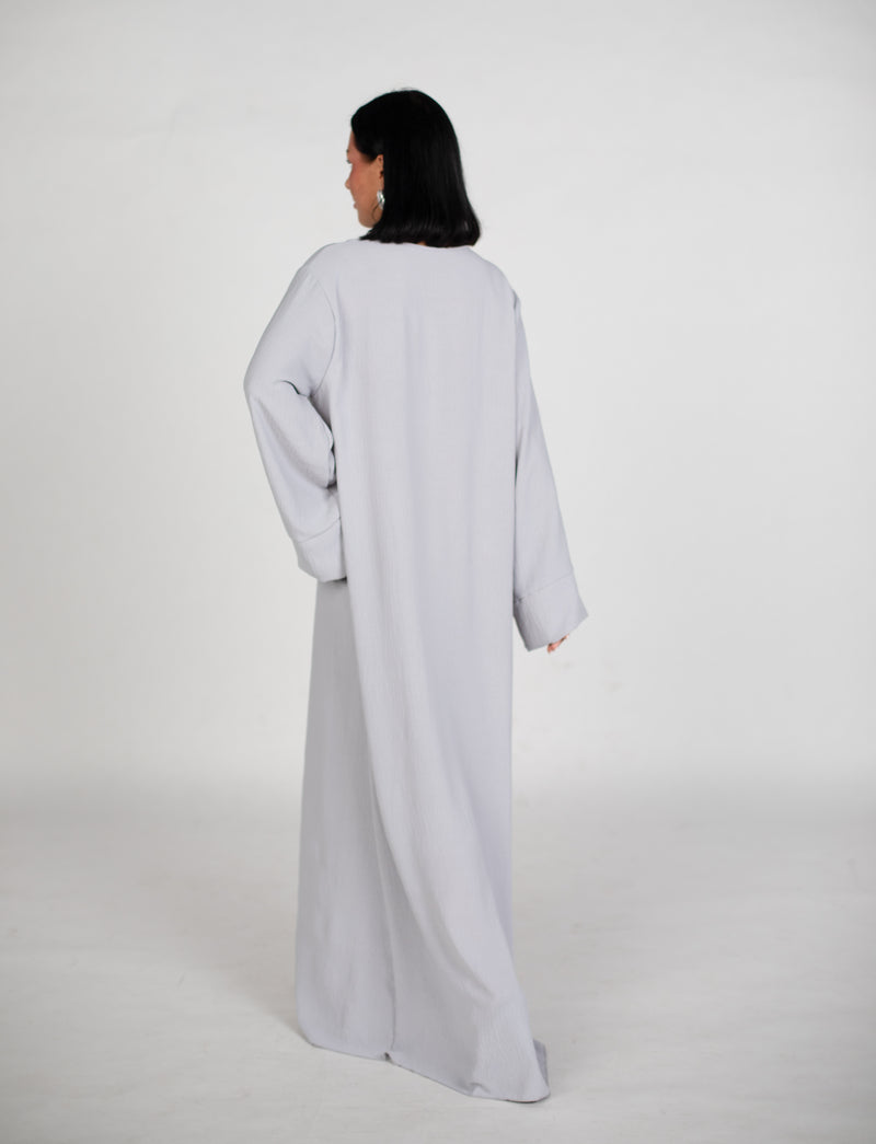 Schlichte lange Abaya aus Jazz - Silber