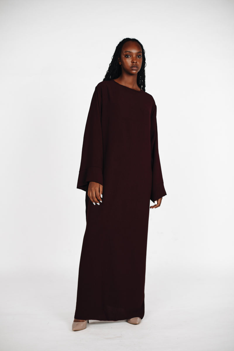 Schlichte lange Abaya aus Jazz - Plum