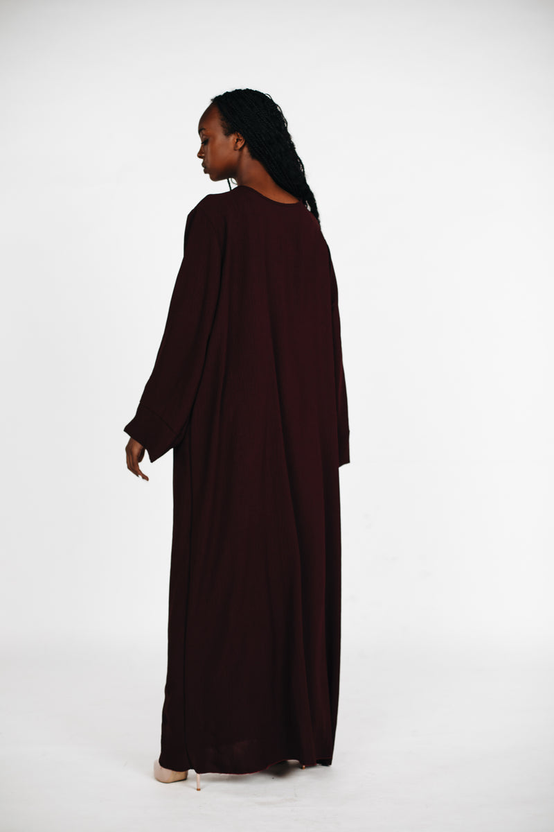 Schlichte lange Abaya aus Jazz - Plum