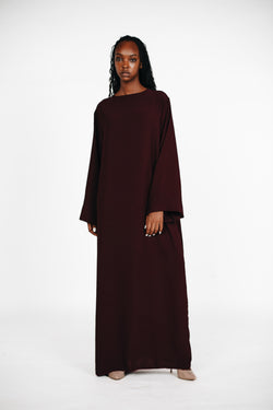 Schlichte lange Abaya aus Jazz - Plum