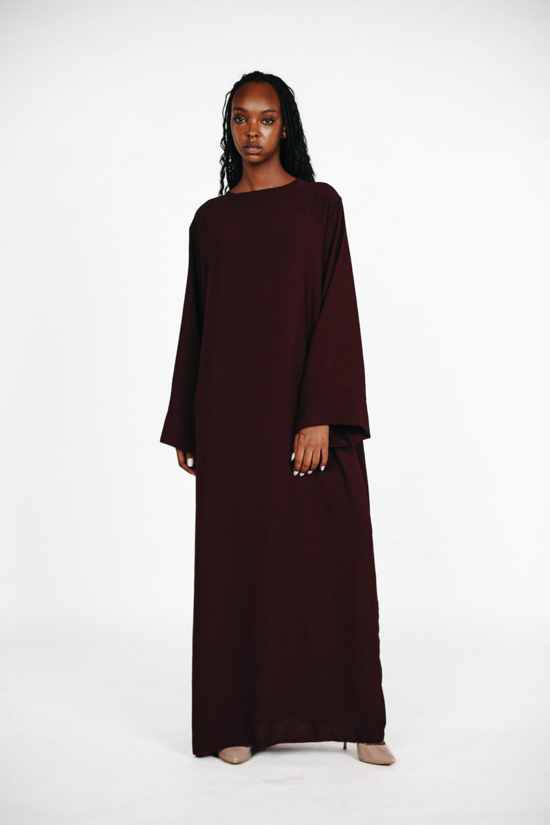 Schlichte lange Abaya aus Jazz - Plum