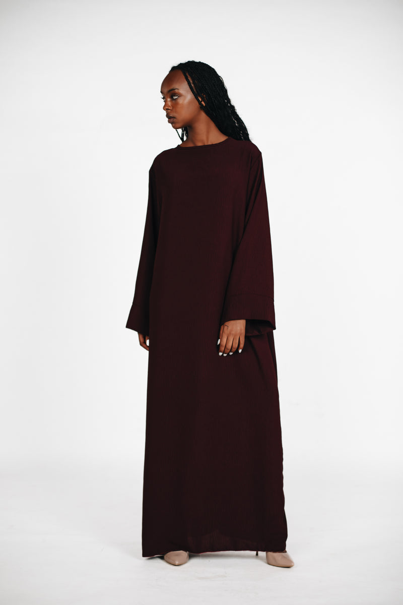 Schlichte lange Abaya aus Jazz - Plum