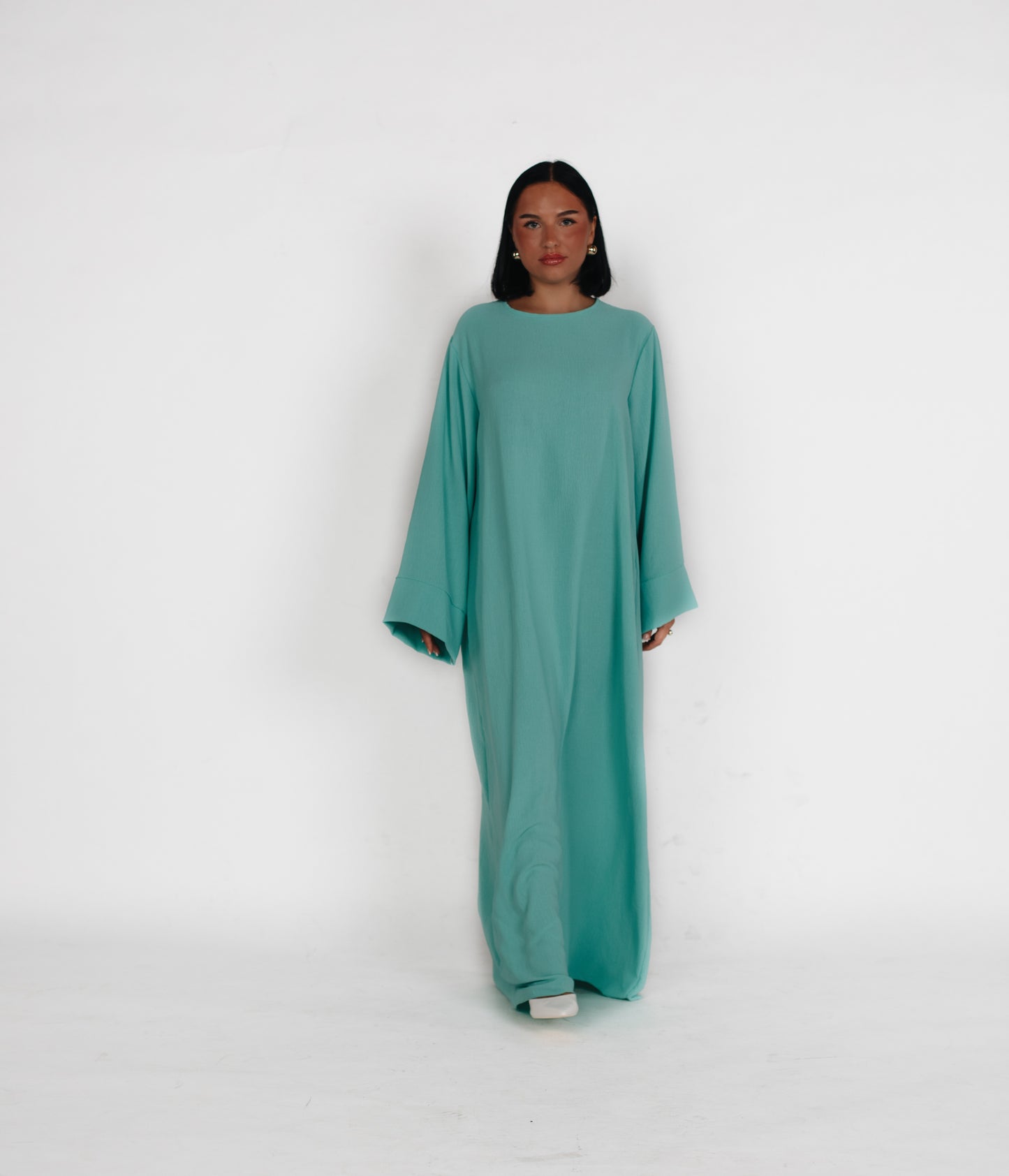Abaya longue simple en Jazz - Turquoise 