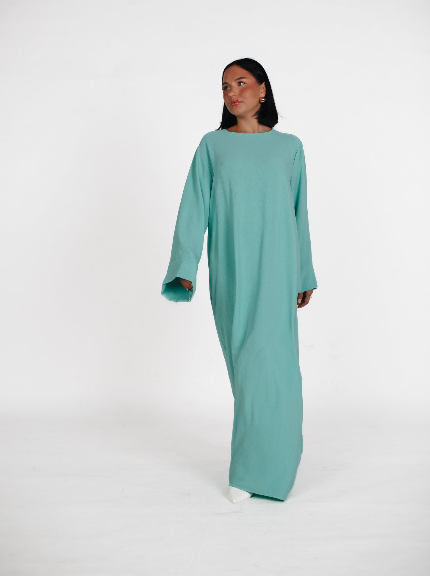 Abaya longue simple en Jazz - Turquoise 