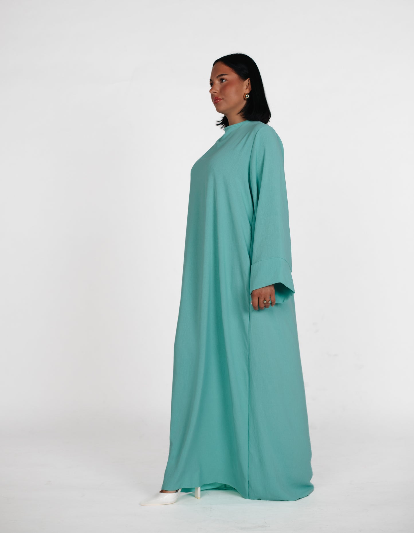 Abaya longue simple en Jazz - Turquoise 