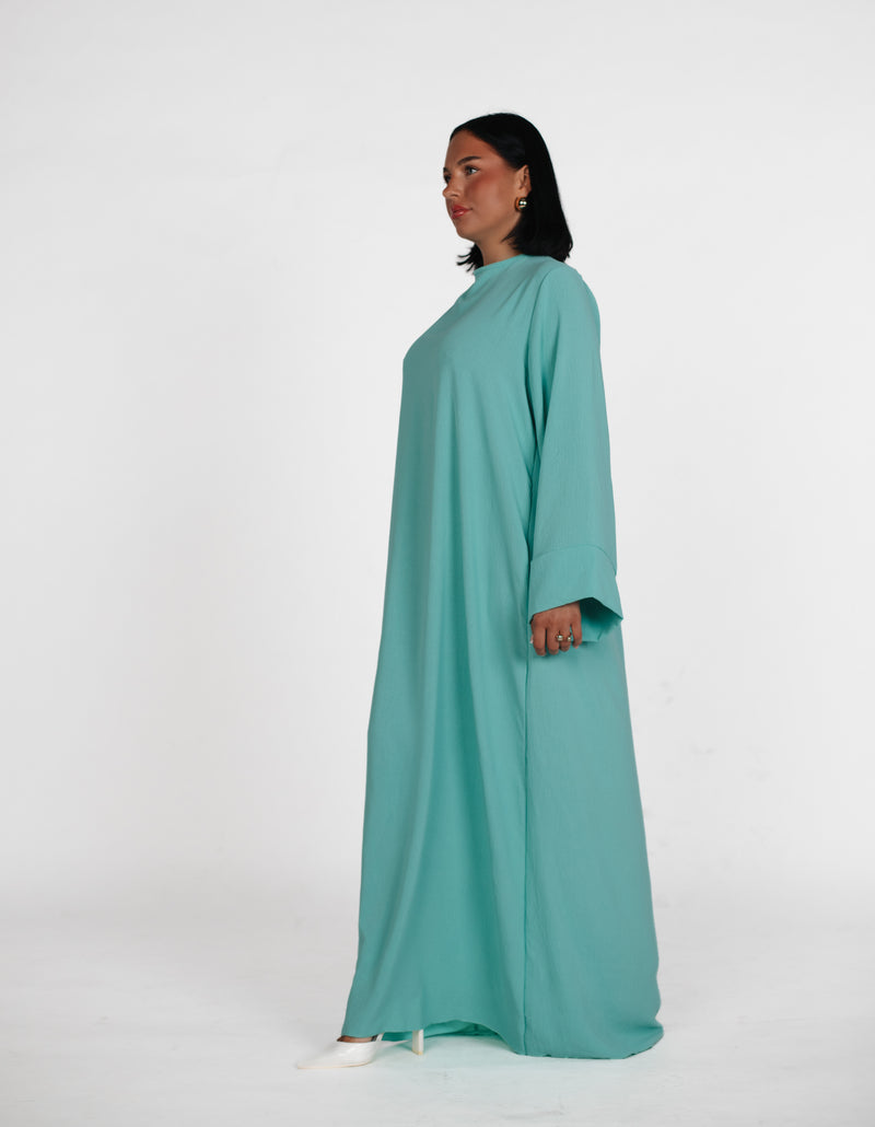 Schlichte lange Abaya aus Jazz - Türkis