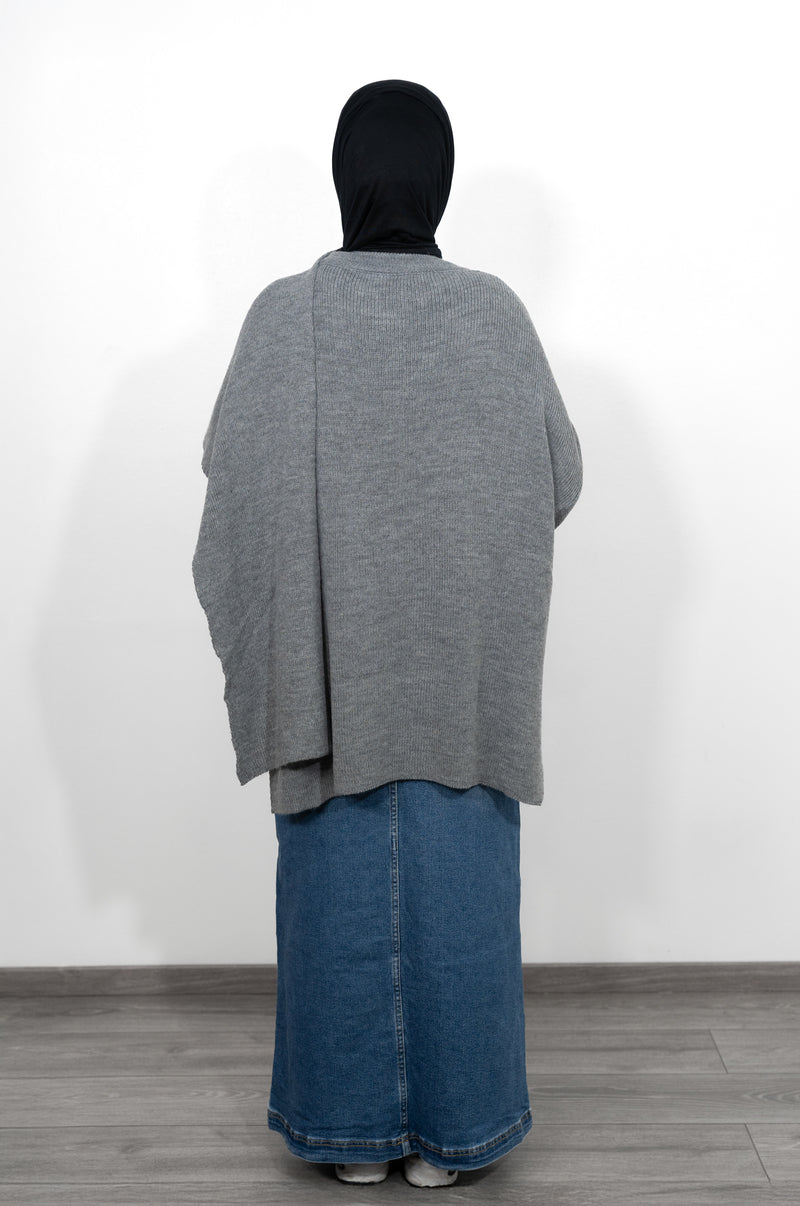 Cape Pullover - Grau