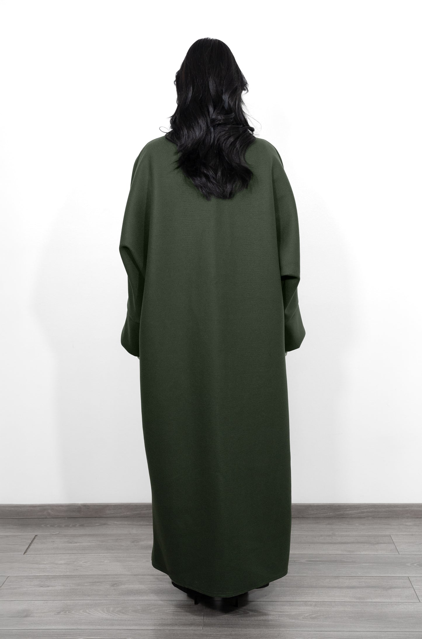 Caban Coat with Belt - Dark Green