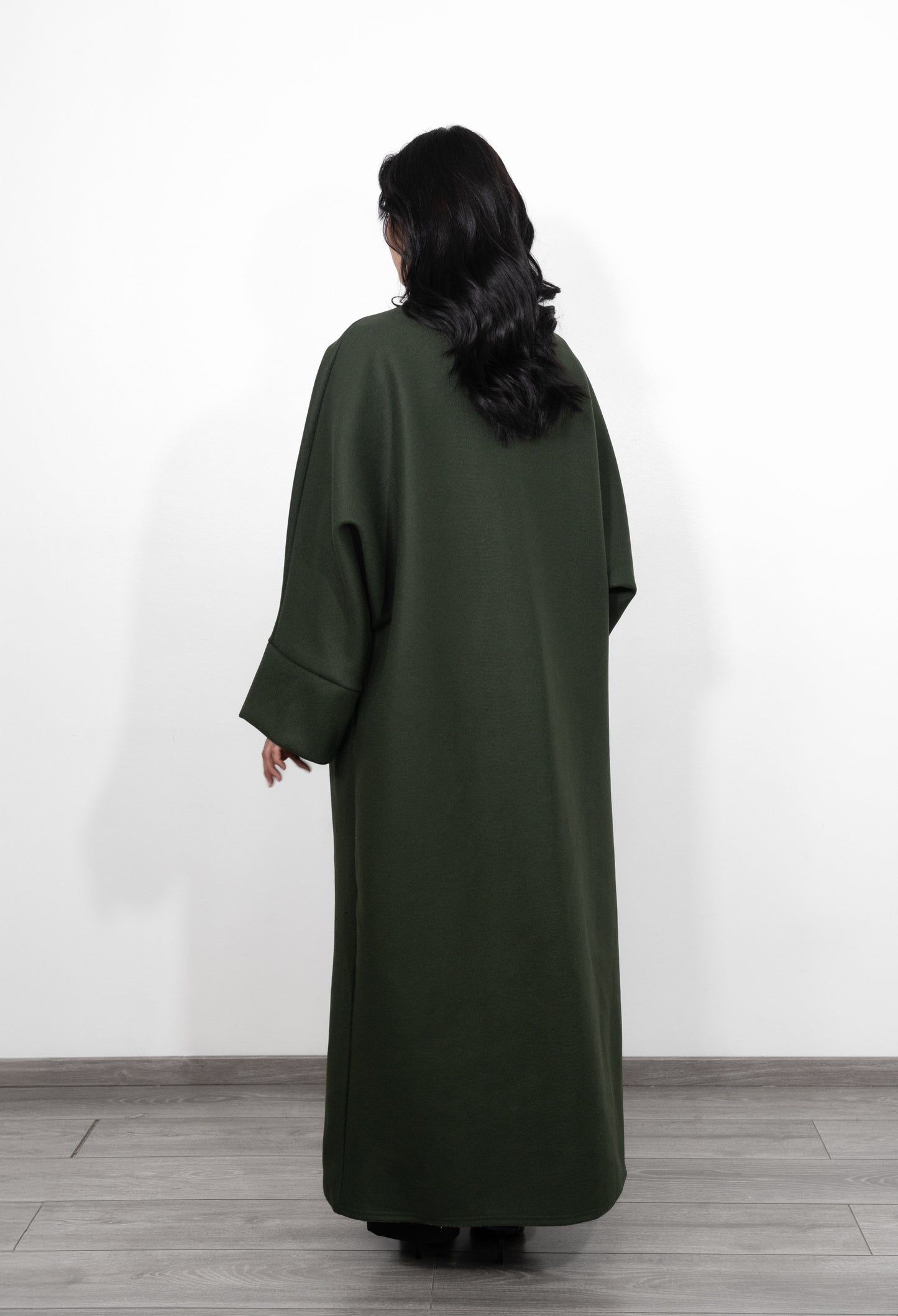 Caban Coat with Belt - Dark Green