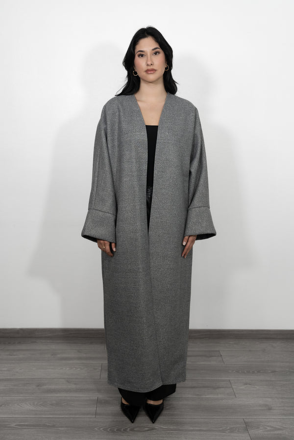 Caban Coat with Belt - Grey