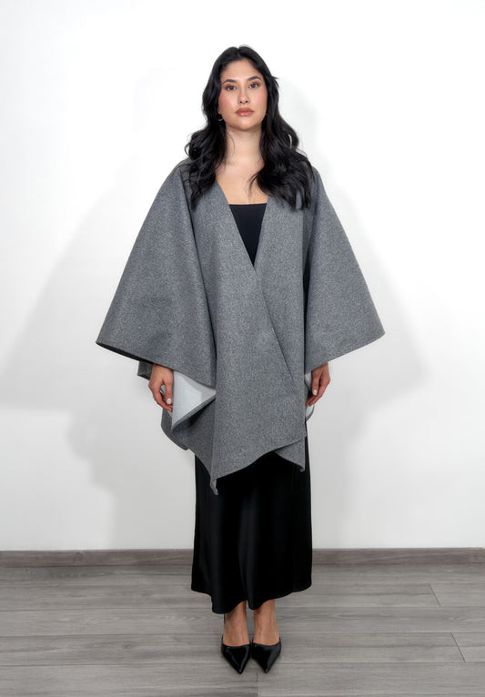 Poncho Coat - Grey