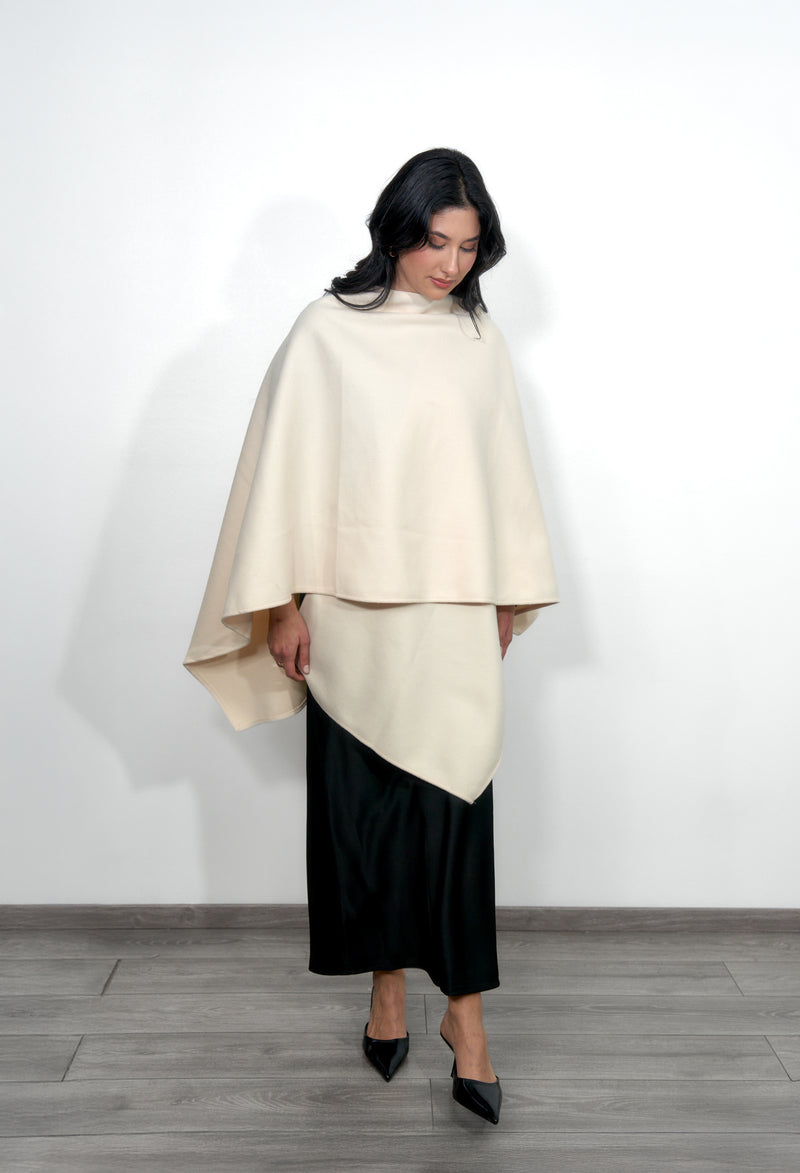 Poncho Mantel - Creme