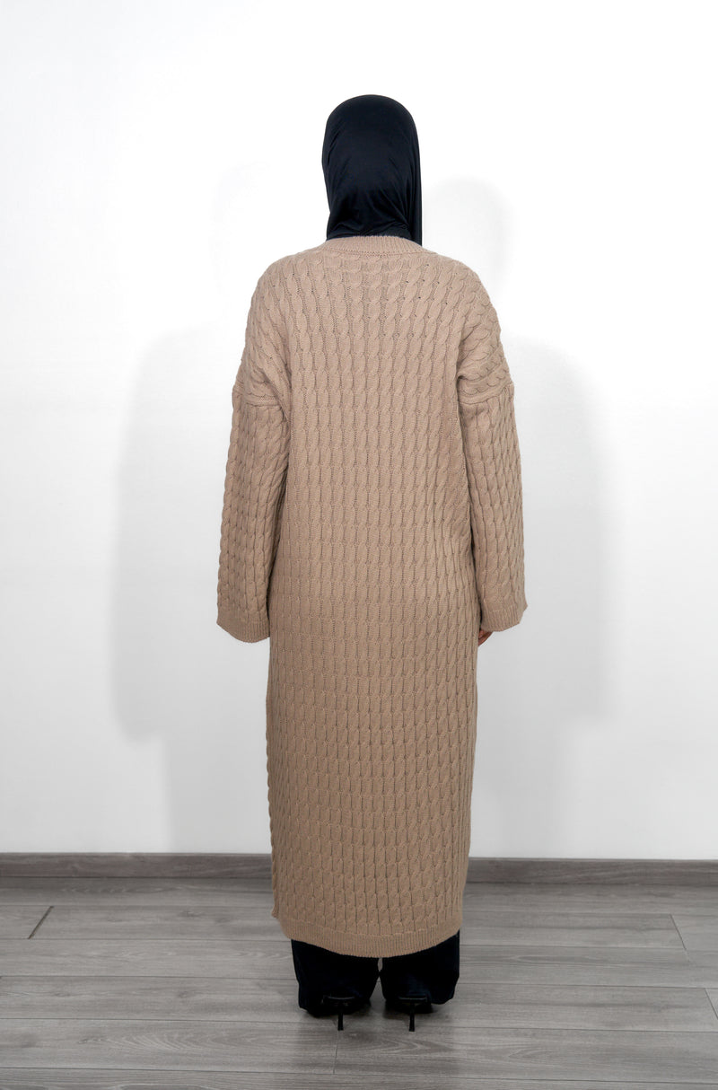 Long Knitted Dress - Beige