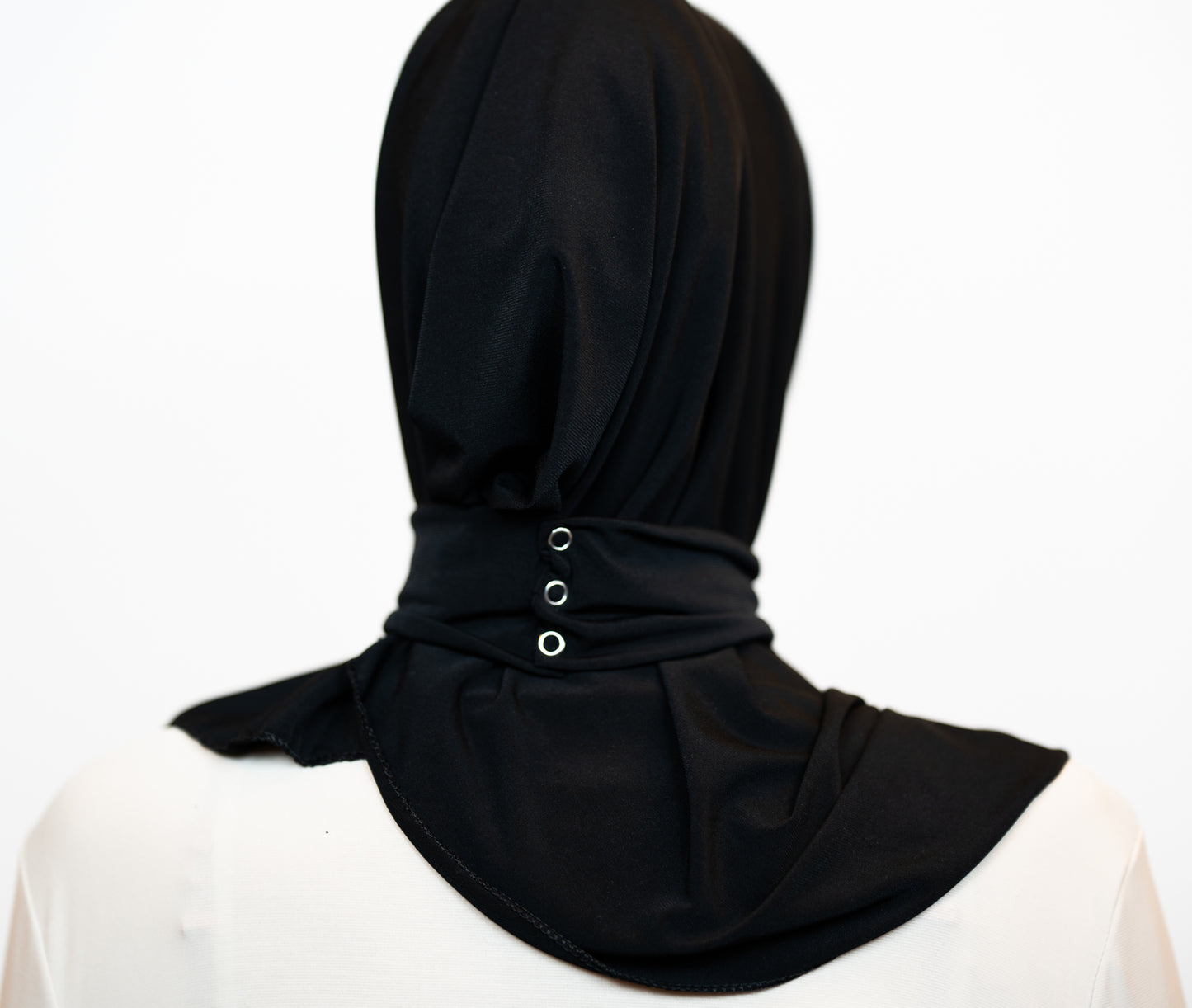 Snap Button Hijab | Schwarz