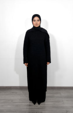 Long Knitted Dress - Black