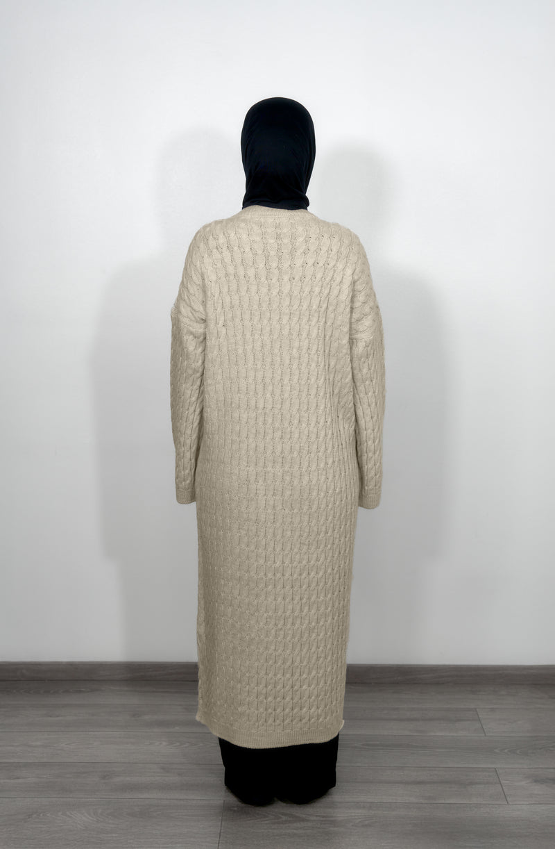 Long Knitted Dress - Cream