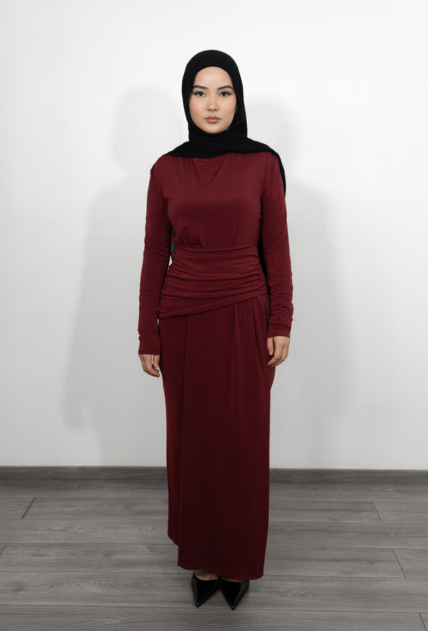 Jersey Dress - Burgundy