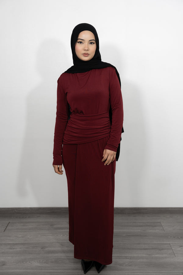 Jersey Dress - Burgundy