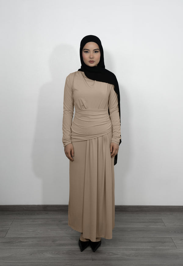 Jersey Kleid - Beige