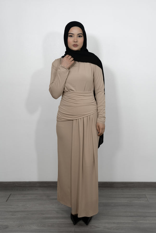 Jersey Kleid - Beige