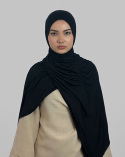 Premium Jersey Hijab | Schwarz