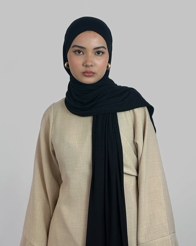 Premium Jersey Hijab | Schwarz